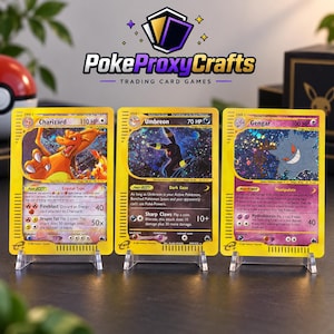 Skyridge Chase-kort Charizard, Umbreon och Gengar (proxy-fanmande)