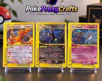 Carte Chase di Skyridge Charizard, Umbreon e Gengar (proxy fan mande)