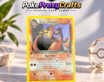 Charizard Oscuro [1a Edizione] #4 Team Rocket Pokémon (proxy creato dai fan)