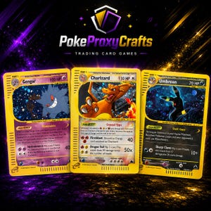 Skyridge Chase cards Charizard, Umbreon & Gengar (proxy fan mande)
