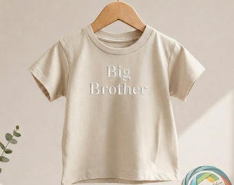 Geborduurd T-shirt voor grote broer: Top van natuurlijk katoen