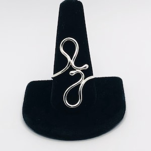 Large Sterling Silver Asymmetrical Curvy Ring