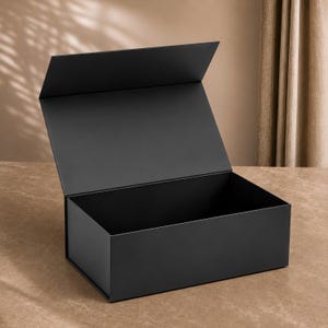 Premium Magnetische Geschenkbox 31x22x10 & 23x17x7 cm | Faltbare Magnetbox mit Magnetverschluss | Geschenkbox Schwarz Weiß Rosa Rot