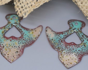 Enamel Copper Fall Components~Ornate~Sand~Seafoam~Components~Gypsy Components