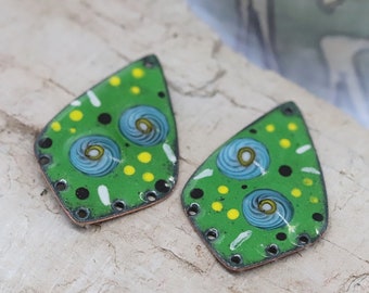 Enamel Copper Components~Connectors~Summer Green~Components~Gypsy Components