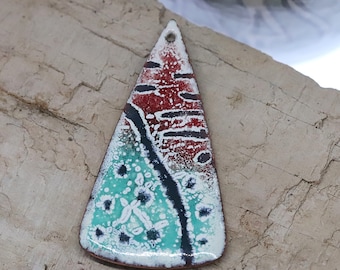 Enamel Copper Components~Bohemian Pendant Weathered White~Components~Gypsy Components