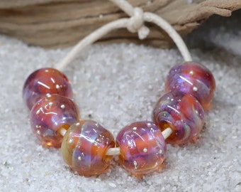 NEW~Fall Beginning~Organic Nugget Rounds Glass~Beads~Bohemian Beads~Lampwork Beads~Shimmer Beads