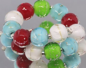 Organic Round Nugget Beads~Winter Collection~Breeze~Earring Pair Collection ~Lampwork~Bohemian Beads~Gypsy Beads