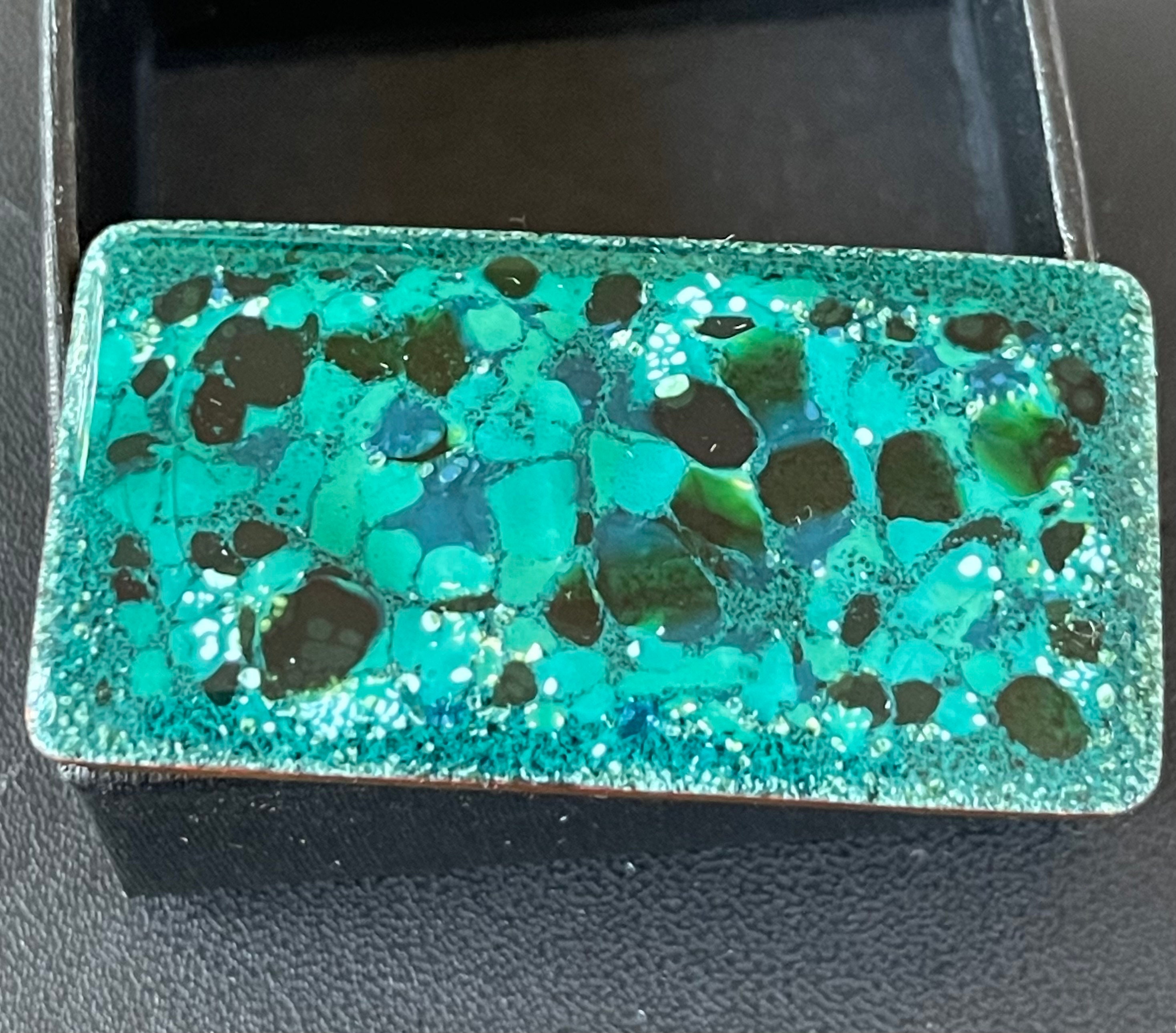 Mid-Century Modern Turquoise Enamel Pin Classic Modern Design 1960s Scandinavian Styling