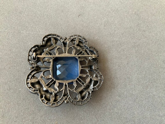 Edwardian Antique Blue Stone Brooch Art Nouveau G… - image 4