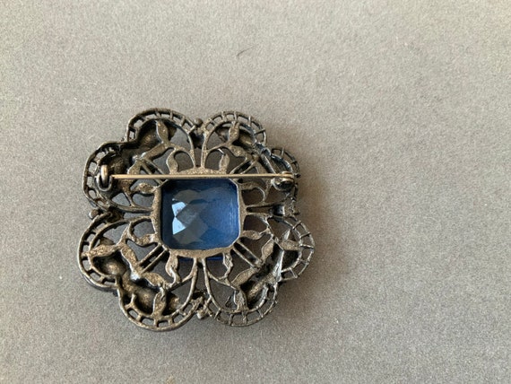 Edwardian Antique Blue Stone Brooch Art Nouveau G… - image 2