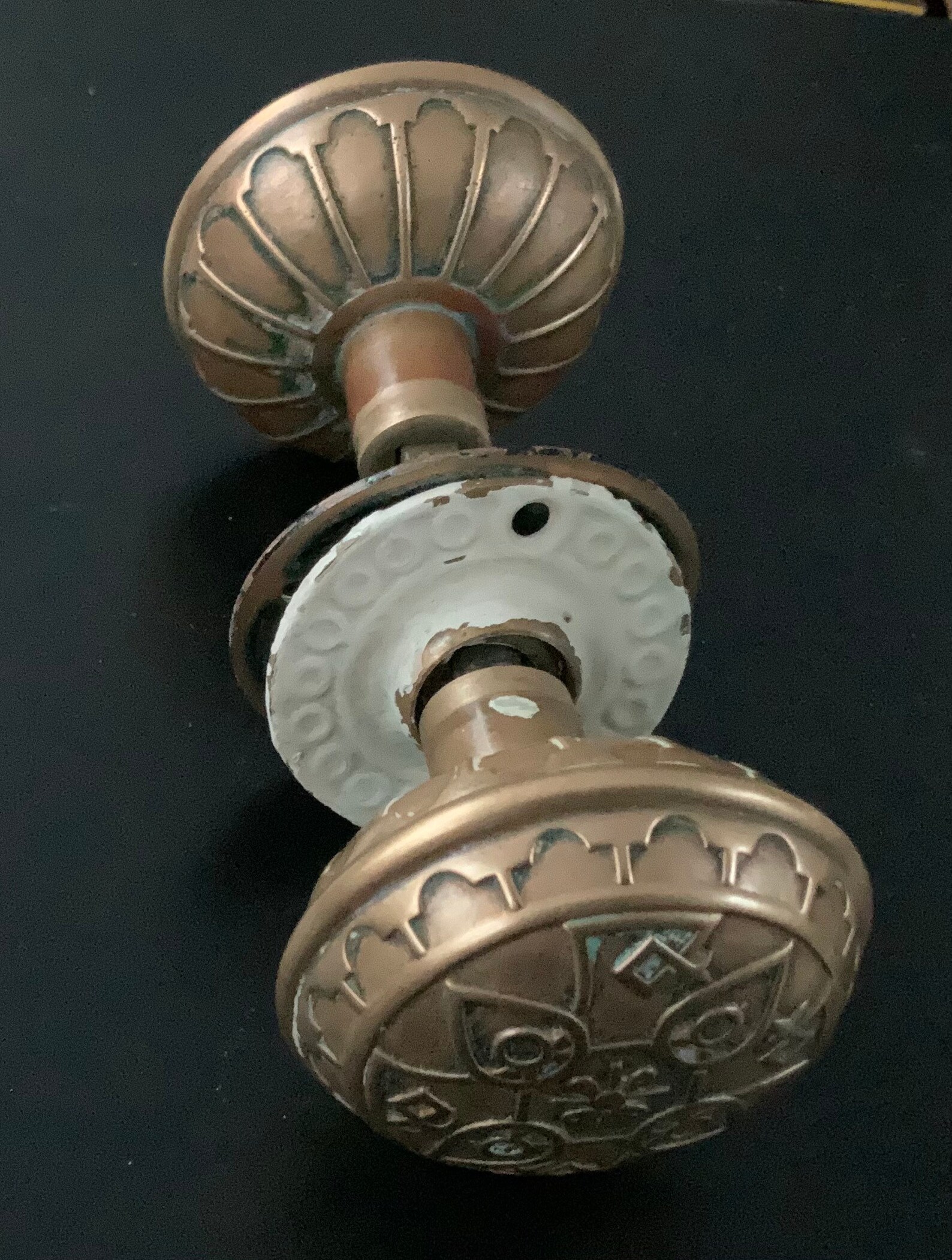 Victorian Brass Door Knob Set True Antique Arts & Crafts Etsy