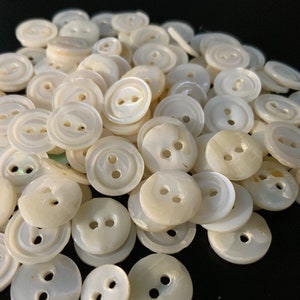 122 Antique Victorian Mother of Pearl Buttons for sewing garments or crafts tiny and delicate hand made buttons