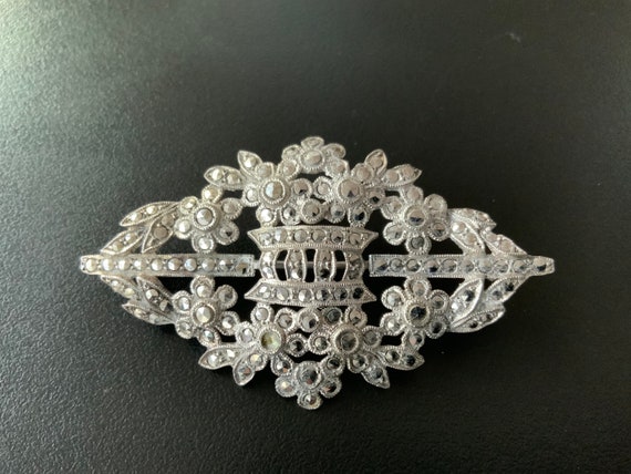 Elegant Marcosite Sterling Silver Brooch Marcasite Spider Brooch – Celtic Crystal Design Jewelry main image 3