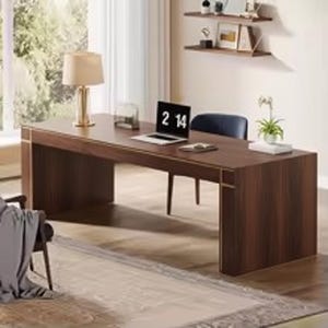 Extra Long Double Computer Desk, Modern Minimalist Wooden Writing Table