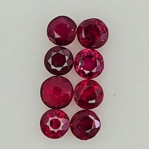 Natural Ruby Round Lot | 8 Pieces | 2.5mm Approx. | 0.71 Ct Total | Faceted Loose Gemstones | Fine Jewelry | Ring &Accent Stones