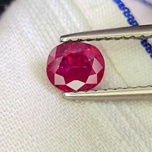 Natural Heated Pinkesh Ruby  | 5.5x4.5mm | Cushion Cut  | Deep Red Ruby | Ring, Pendant & Faceted Loose Gemstone | Fine Jewelry