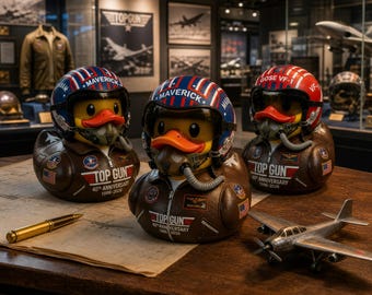 Top Gun 40th Anniversary Pilot Duck | Maverick & Goose Collectible | Iconic 80s Movie Fan Gift | Aviator Decor