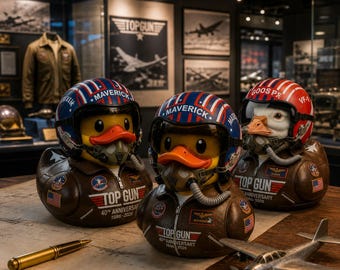 Canard pilote 40e anniversaire de Top Gun | Maverick & Goose à collectionner | Cadeau emblématique pour les fans de cinéma des années 80 | Décoration aviateur