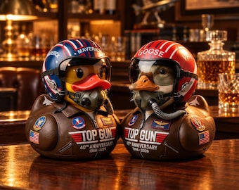 Top Gun 40th Anniversary Pilot Duck | Maverick & Goose Collectible | Iconic 80s Movie Fan Gift | Aviator Decor