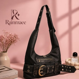 Y2k Buckle Bag - archive y2k belt bag stitch black 00s