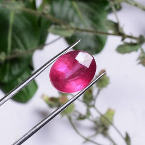 Natural Ruby Faceted Cut Stone Pinkish Red Ruby Oval Gemstone 14x10mm