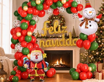 Christmas Balloon Garland Kit, Candy Cane Holiday Party Arch