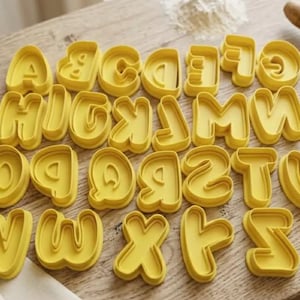Kakformsset med alfabetet A-Ö med stämpel, kakform med bokstav, kakform med ABC-te, fondantform, lerform, tårtdekorationsverktyg