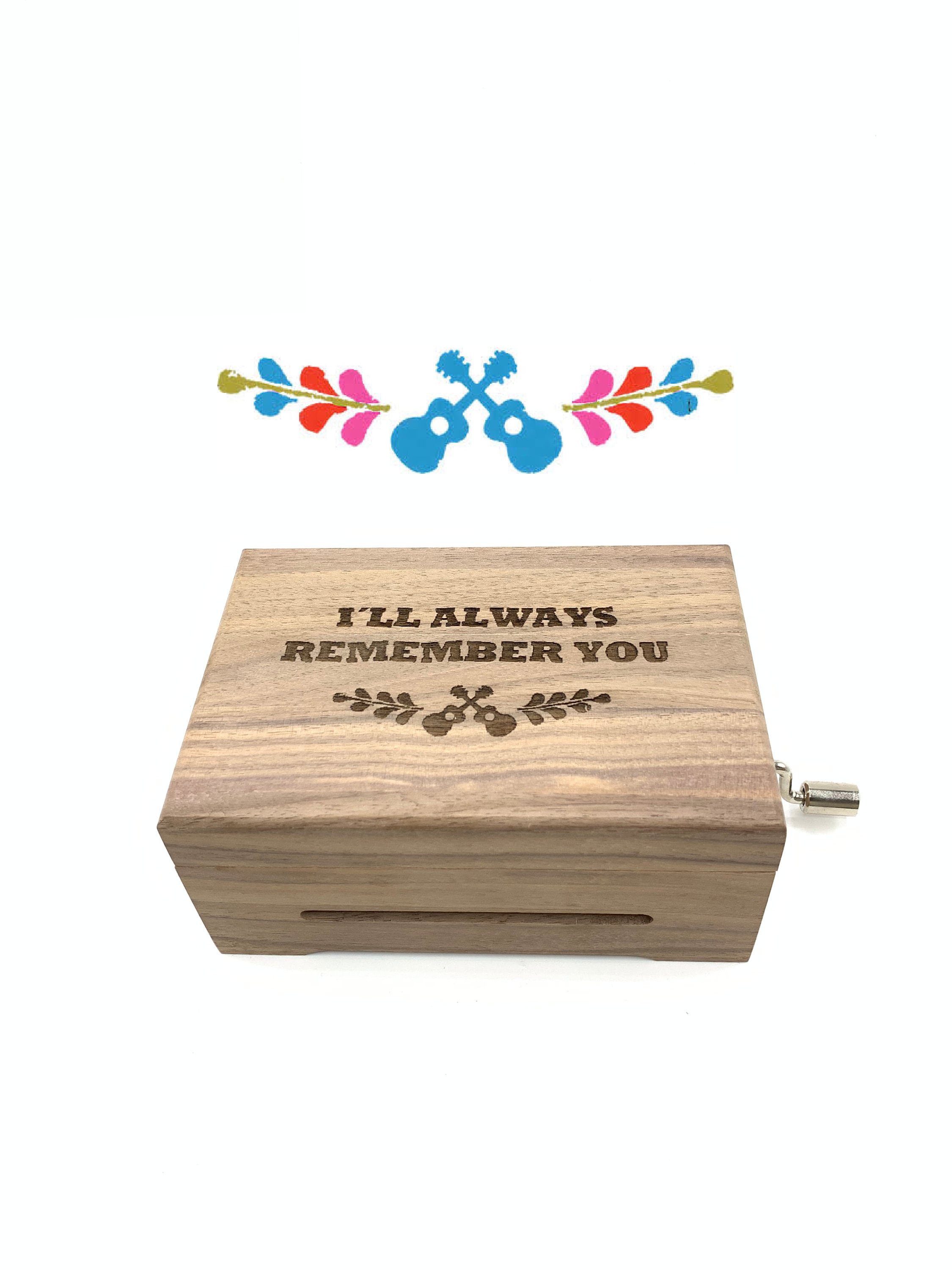 Coco Pixar Music Box: "Remember Me" Song, Customizable Engraving