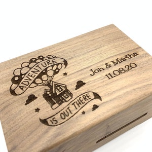 Personalized Up Movie Music Box: Engraved House of UP Design and Name with Dates for Weddings, Anniversaries & Birthdays
