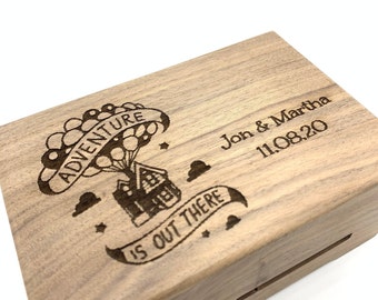Personalized Up Movie Music Box: Engraved House of UP Design and Name with Dates for Weddings, Anniversaries & Birthdays