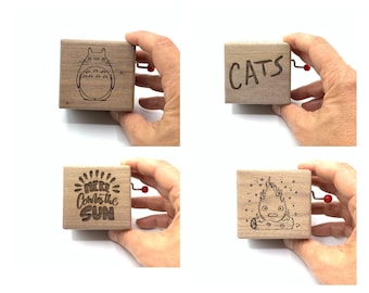 Engraved Wooden Music Box: Hand-Cranked Melodies - Friendship, Movies, Love Songs