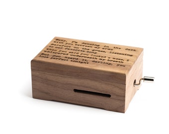 Ed Sheeran &#39;Perfect&#39; Song Lyrics Engraved Music Box - 15 Notes Mechanism - Custom Anniversary Gift
