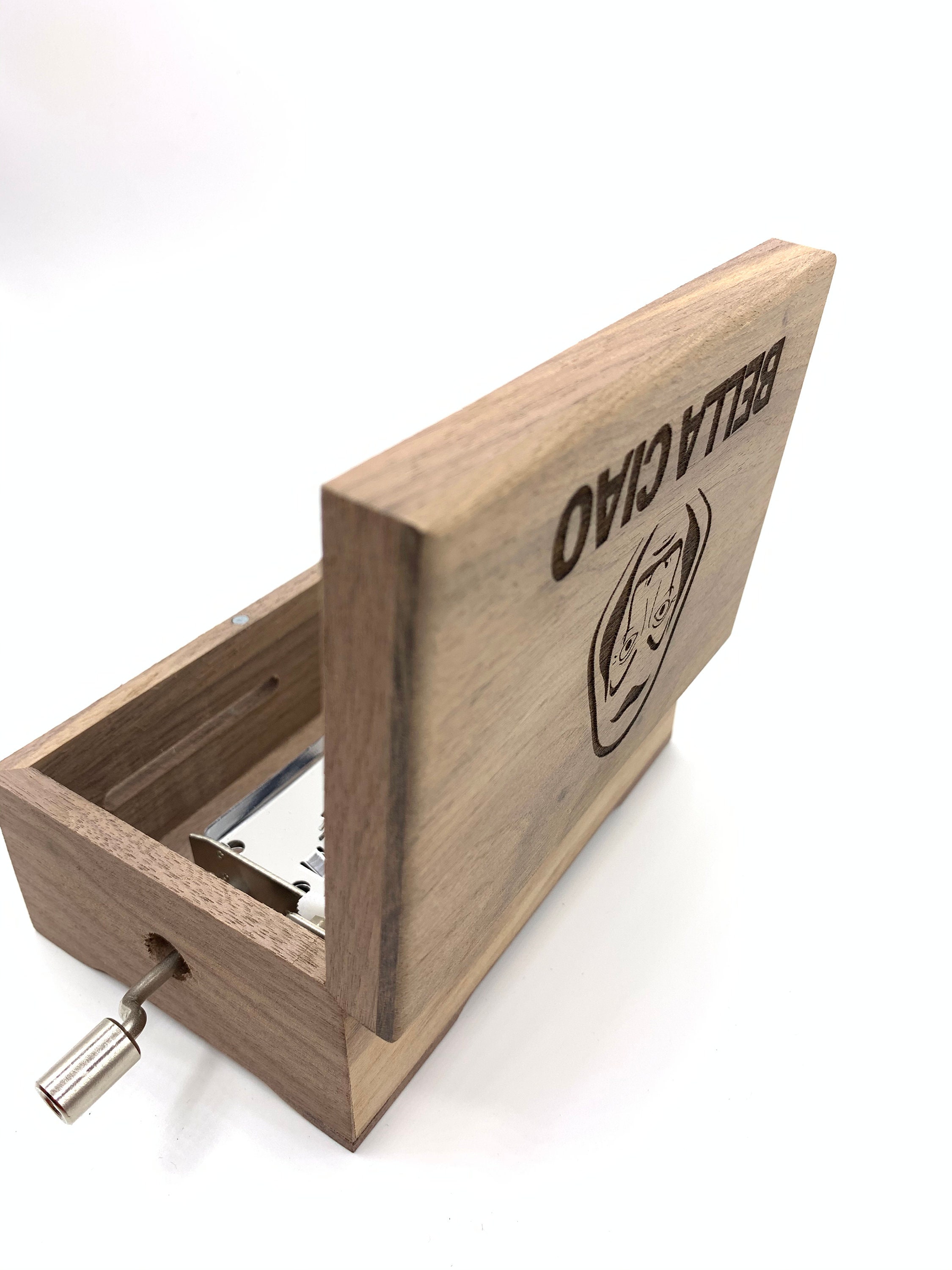 Caja de música personalizada: carga tus propias canciones con USB, espacio  de 15 canciones, caja musical exterior con acabado de madera mate con
