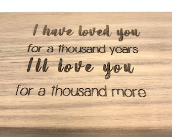Personalized Wooden Music Box - Engraved &#39;A Thousand Years&#39; Melody - Custom Anniversary Gift