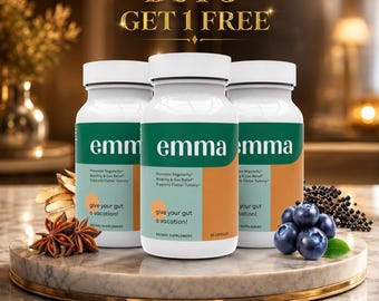 Emma Gut Health Supplement 3 Pack | 180 Capsules | Digestive Wellness & Daily Gut Support