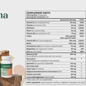 Emma 60 Capsule Improve Energy Digestive Gut Health Boost Metabolism Antioxidant. image 3