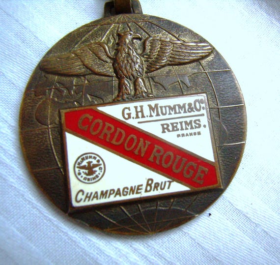 Porte-clé, Champagne Cordon Rouge, Mumm Reims, laiton