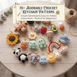 Amigurumi patronenbundel, meer dan 70 haakontwerpen voor sleutelhangers | Direct te downloaden als PDF