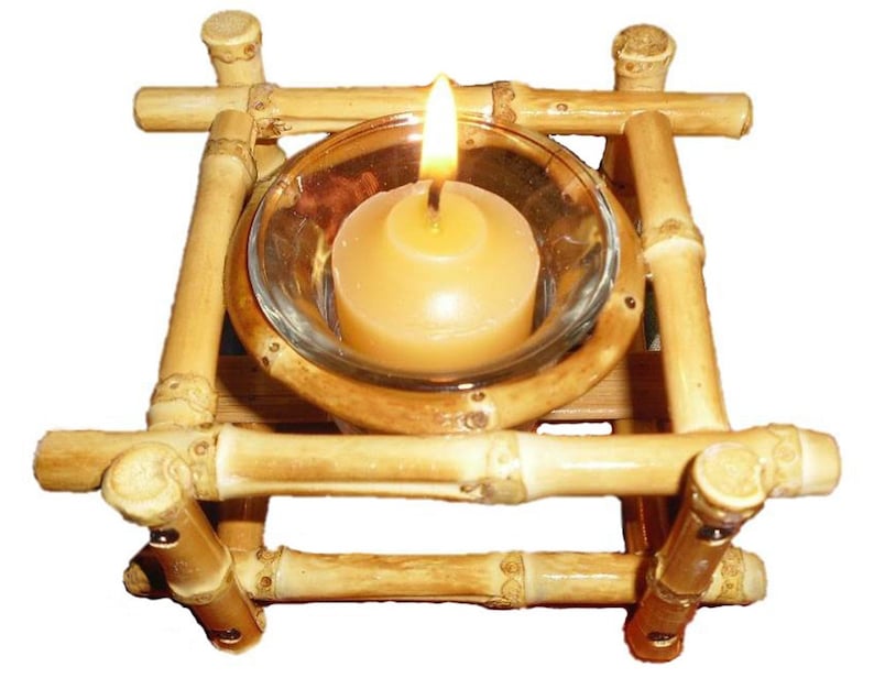 Bamboo Root Candle Holder Votive or Tealight Real bamboo Etsy