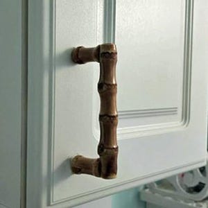 Bamboo Wood Drawer Pull Real Bamboo Root- Tropical Tiki Island Decor