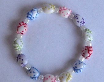 Kitty Multi Colored Girls Stretch Bracelet