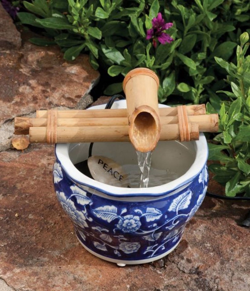 Bamboo Water Fountain and Pump Kit 7 Inch Three Arm Style Etsy