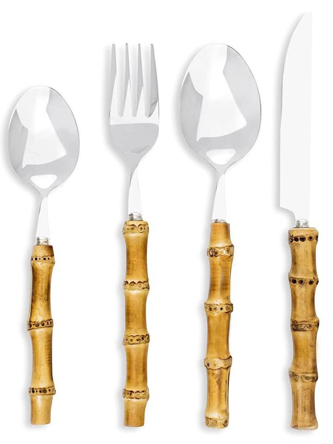 Unique Bamboo Silverware/flatware Set of 4 Island Tropical Etsy