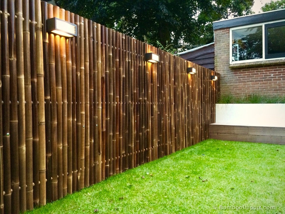 Black Bamboo Fence Sold in 8 Foot Lengths Choice of 4 Heights