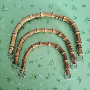 Asas en forma de U de bambú auténtico, para la confección de bolsos y carteras, suministros para manualidades DIY. Disponibles en 3 tamaños. Se venden en juegos de 2 o a granel.