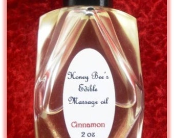 Edible Sensual Massage Oil-2 oz Reusable Glass Bottle Choice of 13 Flavors