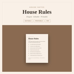 Airbnb House Rules Template, Editable PDF for Short-Term Rentals