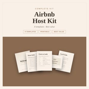Airbnb-Gastgeberpaket, komplettes digitales Paket mit ausfüllbaren Vorlagen