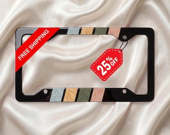 Topographic License Plate Frame, Boho Car Accessory, Earth Tone License Plate Holder